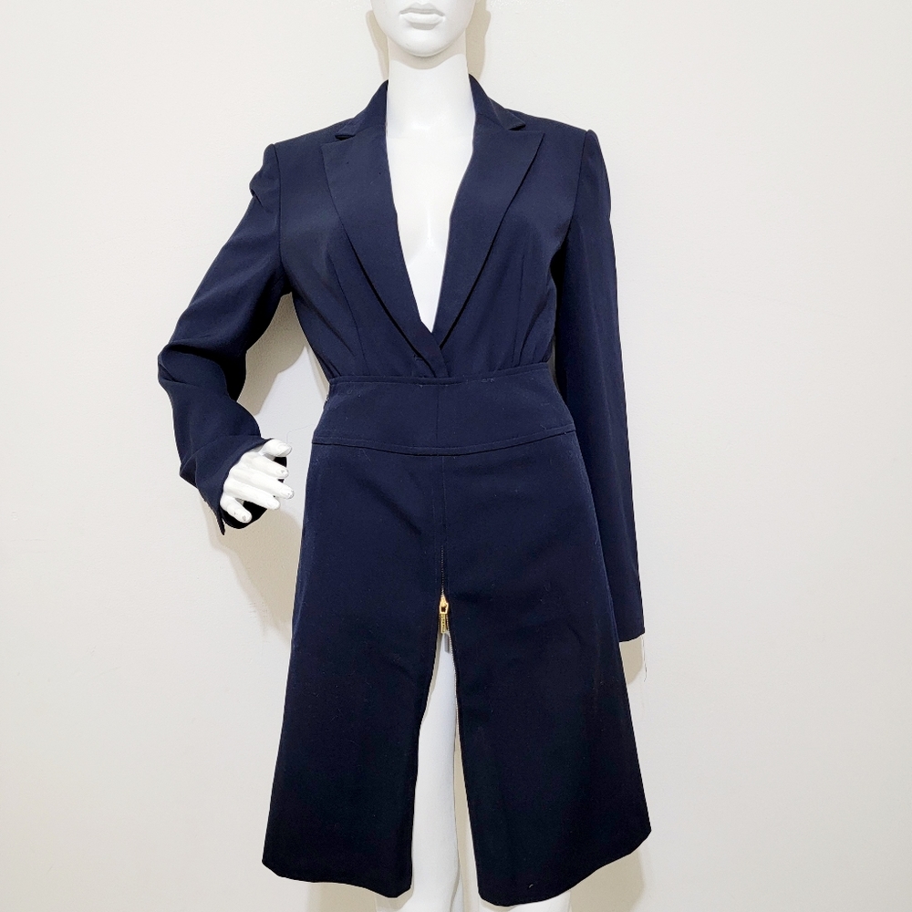 Chanel 1995 Side Zip Navy Skirt sz 36